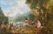 WATTEAU, Antoine The Embarkation for Cythera oil